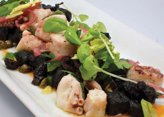 Octopus Salad with Black Ink Potatoes