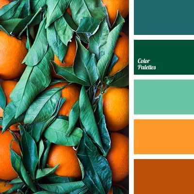 emerald green and orange color palette