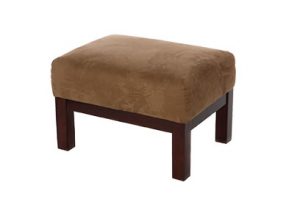 Brown Suede Ottoman (Top Orthogonal View)