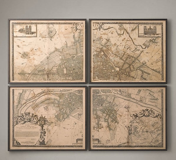 image 4 restoration hardware vintage map