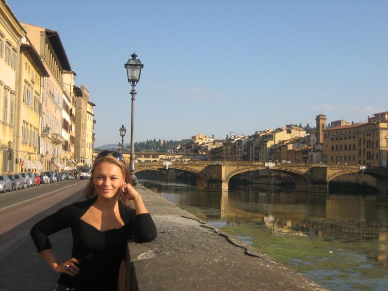 At the Arno River with Ponte Vecchio behind me - I almost dropped my camera in this river a few minutes after this shot was taken.