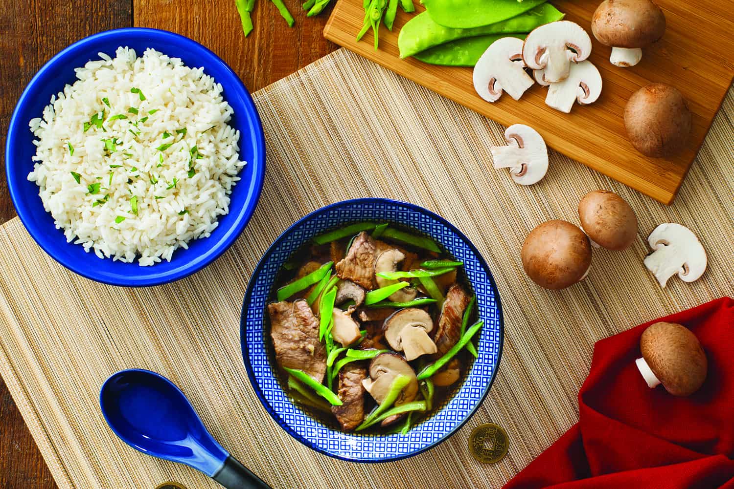 Asian Beef and Mushroom Soup with Rice