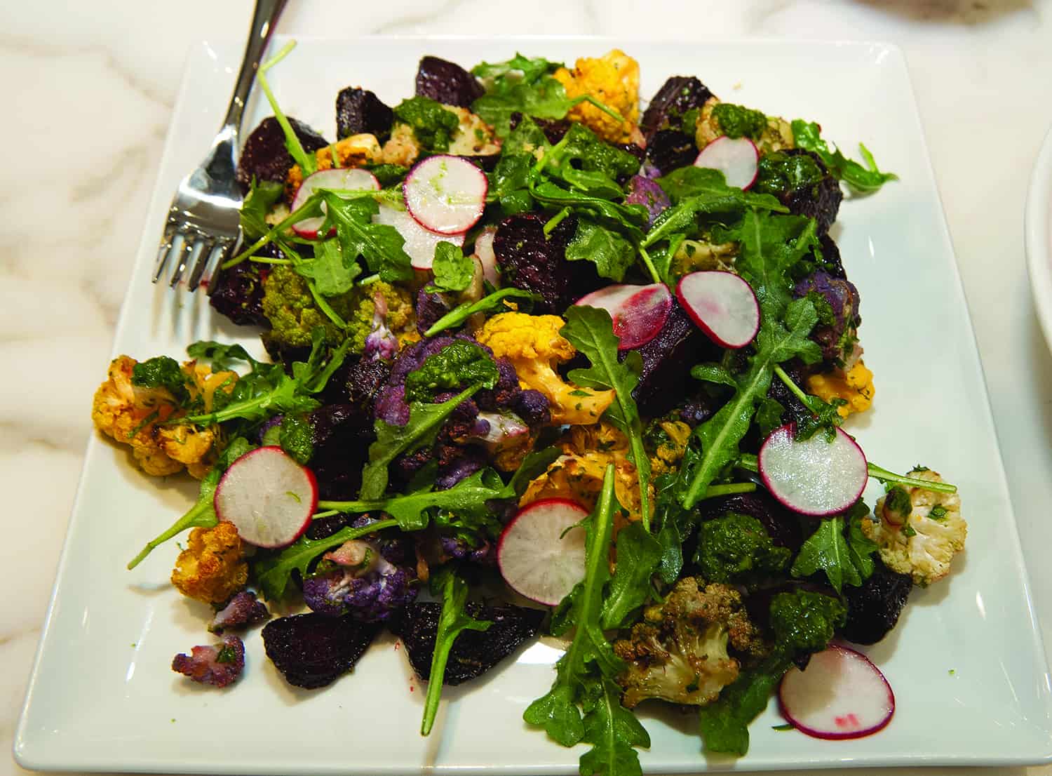 Air-Fried Vegetable Salad with Chimichurri Vinaigrette
