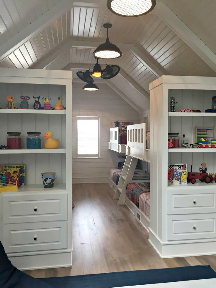 bunk room in attic