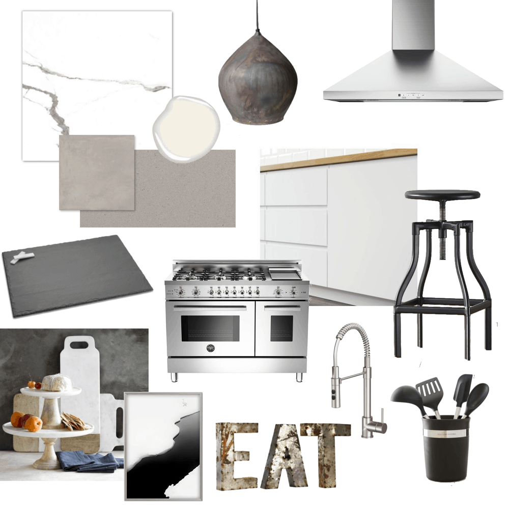 Kim's Modern, Monochromatic Kitchen Design Board - Home Trends Magazine