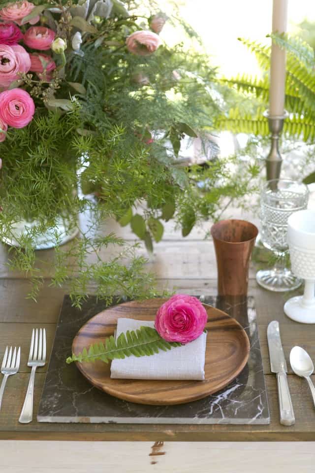 Wooden Plates with a Flower