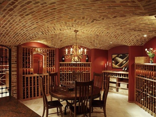 Cave-Like Wine Cellar with Traditional Detailing