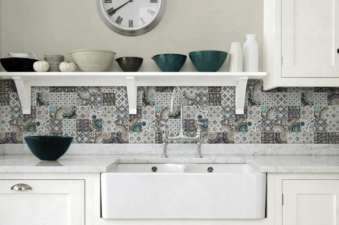 Kitchen Tile Trends For 2017 Home Trends Magazine   Artistic Tile Country Kitchen Patchwork Backsplash Green 