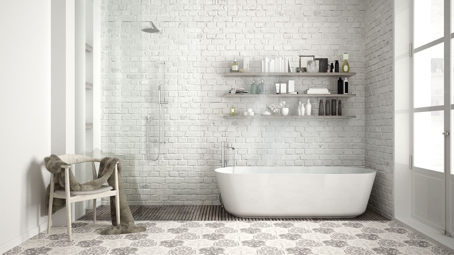 10 Trending Bathroom Design Ideas, Industrial Floating Shelves Bathroom Designs 2018