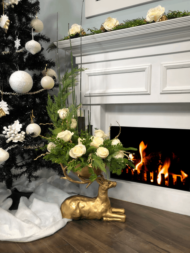 holiday decor with roses